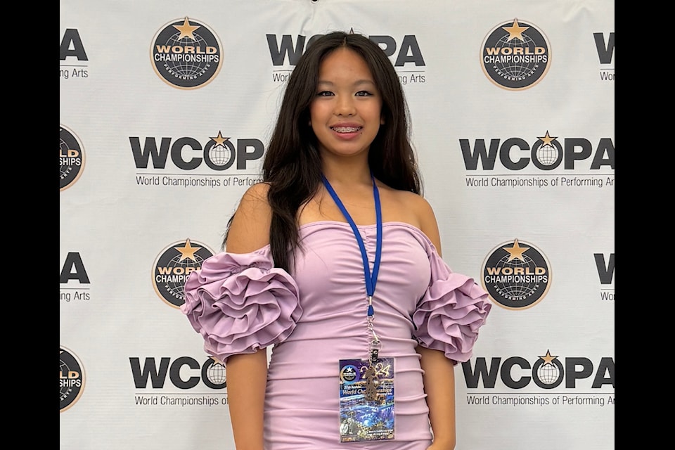 Ponoka's Zuri Ayuno was part of Team Canada at the World Championships of the Performing Arts in Long Beach, California in early July. She landed a spot in the semi-finals and ultimately won gold in her 'pop' category.
(Photo submitted)