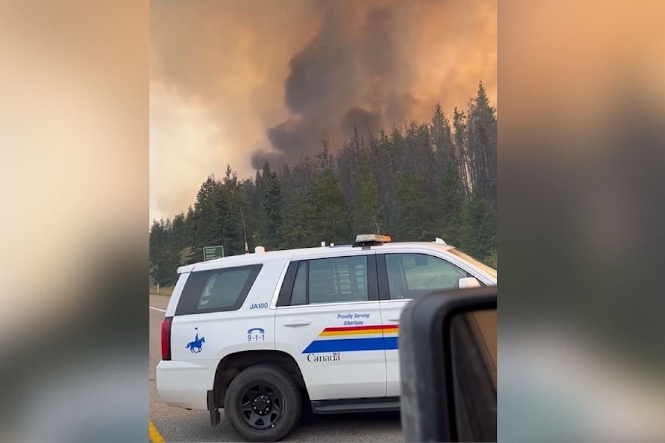 Trina Taylor posted this photo to Facebook of the highway near Jasper, Alberta. 