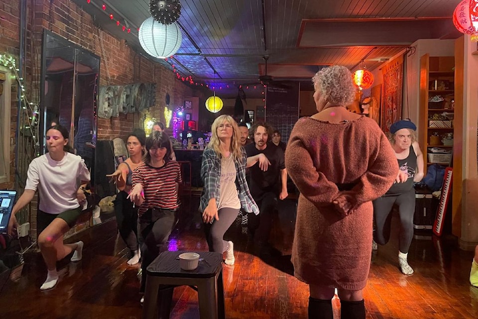 Things get fun at the Atomic Vaudeville 2024 Halloween cabaret,  CRONE-O-PHOBIA, rehearsal.
