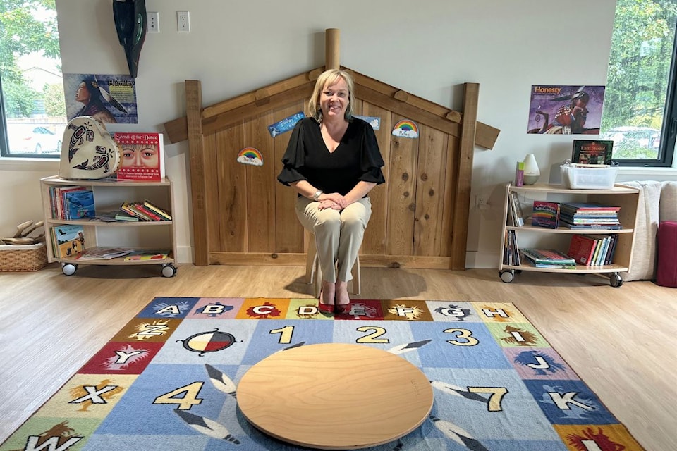 Kendra Gage, executive director of Hulitan Family and Community Services Society, shows the new Colwood daycare the organization operates
