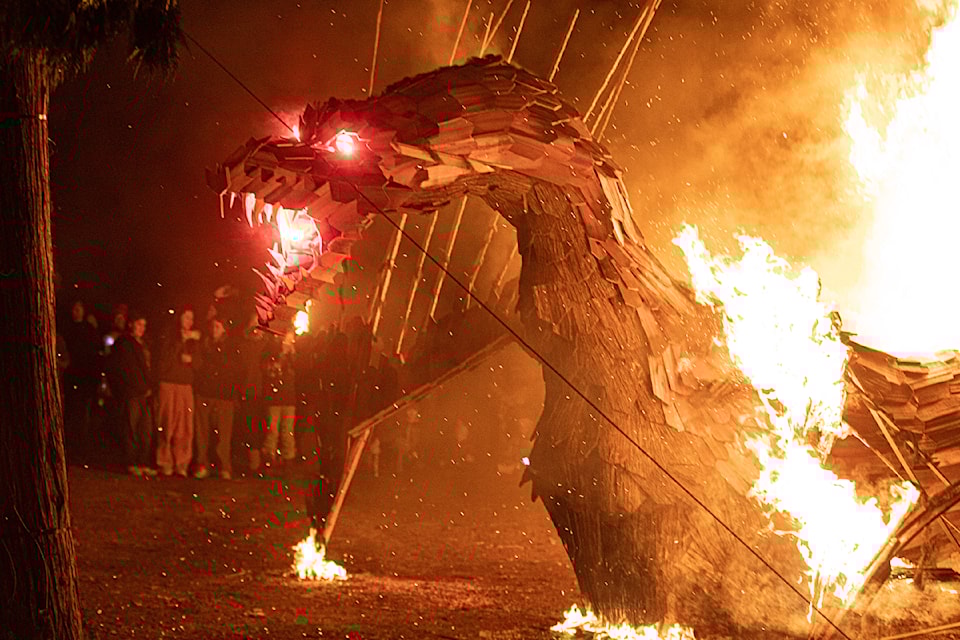 Night of Fire's spectacular show of a fire-breathing dragon.