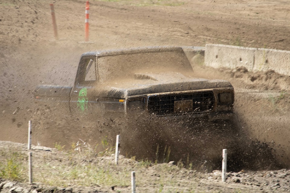 One of the features of the 4x4 races was the large mud pits vehicles raced through.