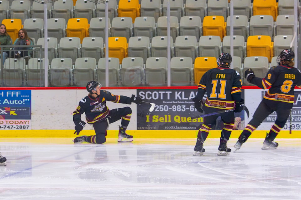 Cash Anderson celebrates a goal.