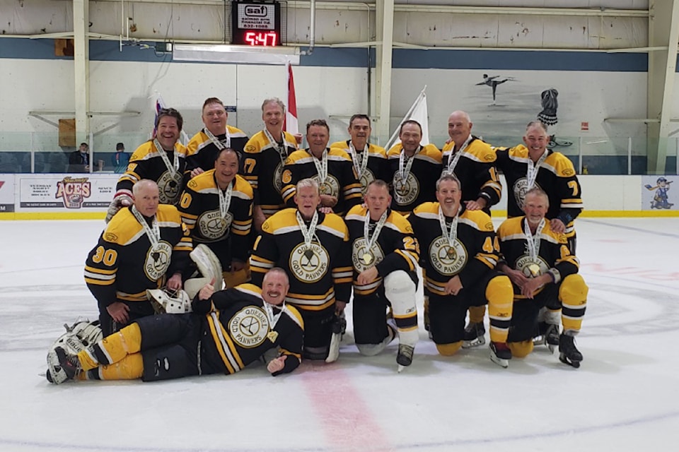 The Quesnel Goldpanners took home the gold in the 55+ mens hockey at the games.