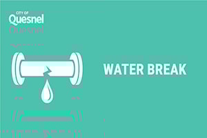 Water leak on Bouchie Street in Quesnel