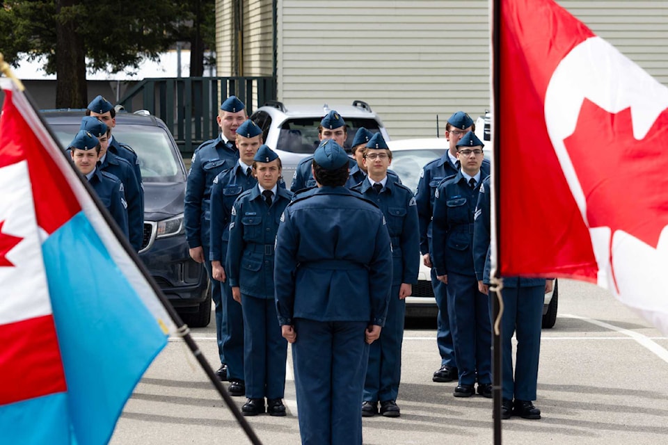 Cadets stand during the ACR. 