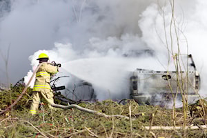 Barlow Creek Volunteer Fire Department responds to vehicle fire
