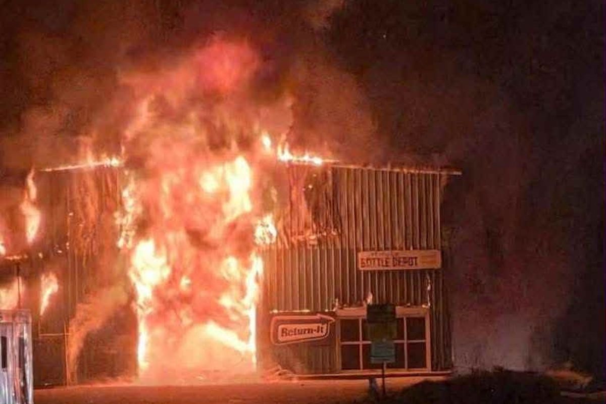 Bottle depot fire being investigated by Prince George RCMP