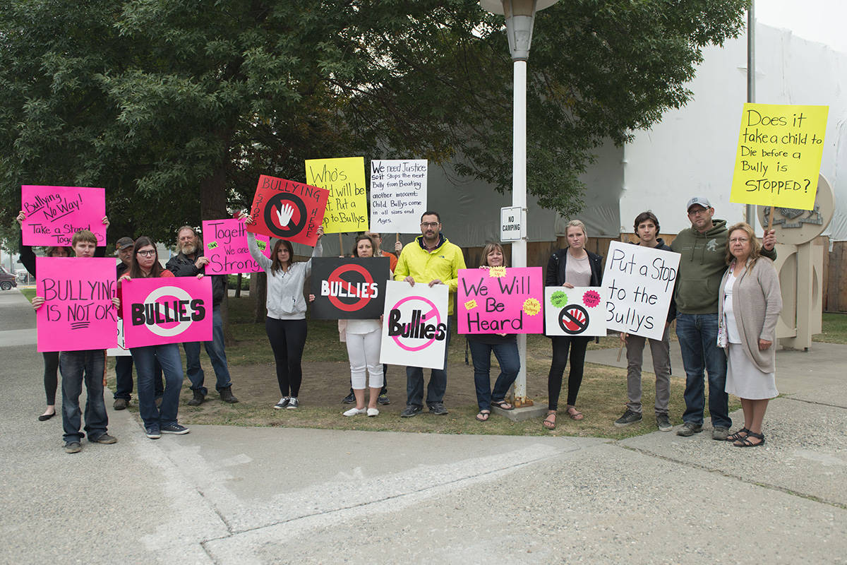 Antibullying rally held at Quesnel provincial court building Quesnel