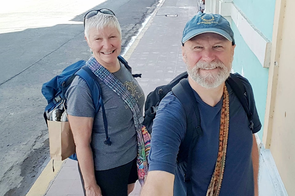 A selfie of Heather and Chris Hartidge as they hit the road in Granada. The pair spent three and a half months travelling around Nicaragua from January to April 2018.