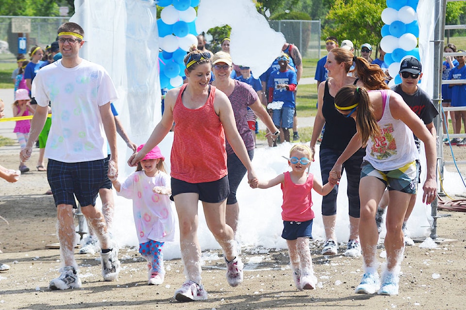 The fifth annual North Cariboo Christian School Foam Fun Run at West Fraser Timber Park was a family affair. Ronan O’Doherty photos