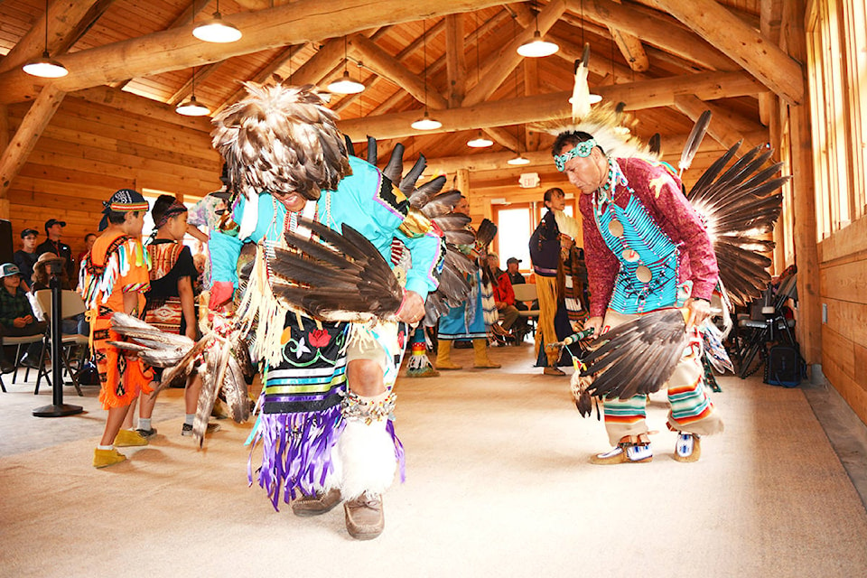 Dancers take part in the Opening Ceremonies of the Sixth Annual Indigenous Celebration at Barkerville Historic Town and Park.