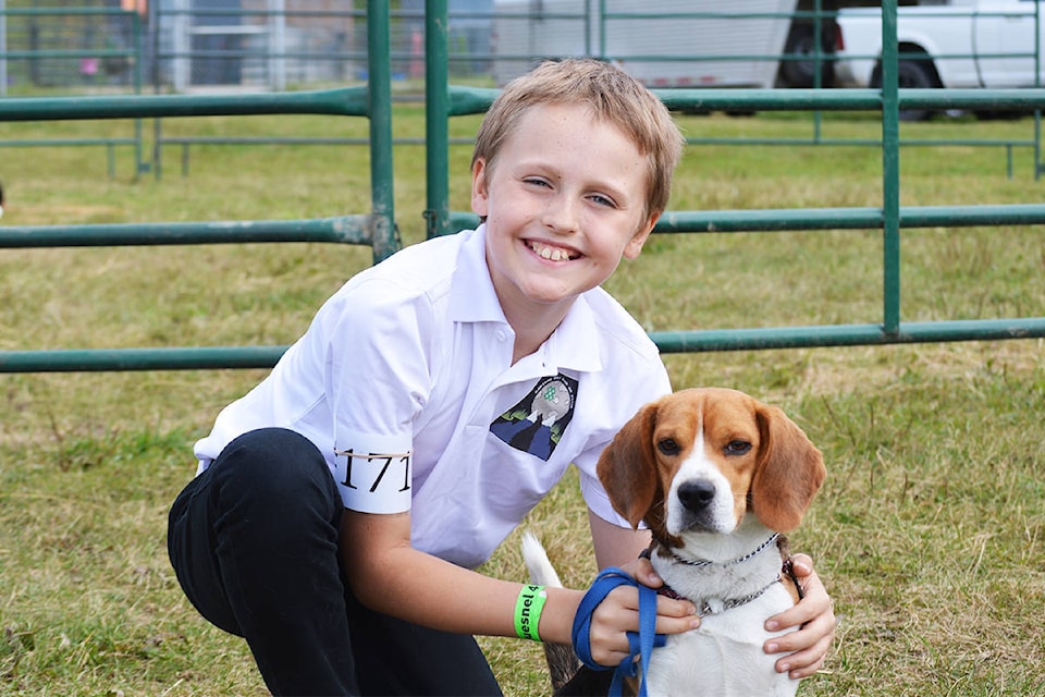 Mattias Anderton and his beagle, Moritz, took part in the obedience competition at the Fall Fair on Sunday. Ronan O’Doherty photo