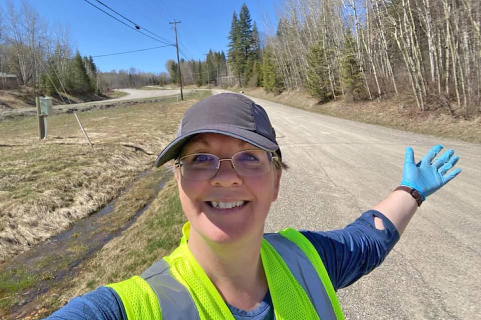 Finding ways to work for the benefit of the environment has always been a passion for Burke, who took a selfie on Monday, April 26 after picking up trash in her community. Burke was 15-years-old when she learned to scuba dive and went snorkeling with humpback whales, an experience she credits with showing her the connection all living things have. (Quesnel & Area Trash Trackers Facebook)
