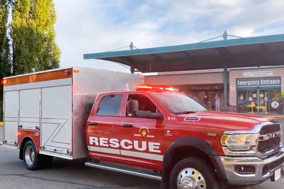 A Central Cariboo Search and Rescue truck stolen overnight April 3 from inside the SAR team’s hall in Williams Lake was located and recovered after the Alexis RCMP received a call from the public. (Angie Mindus photo - Williams Lake Tribune)