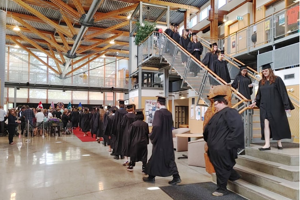 An in-person convocation ceremony was held at the College of New Caledonia in Quesnel on Thursday, June 2. (Rebecca Dyok photo — Quesnel Cariboo Observer)