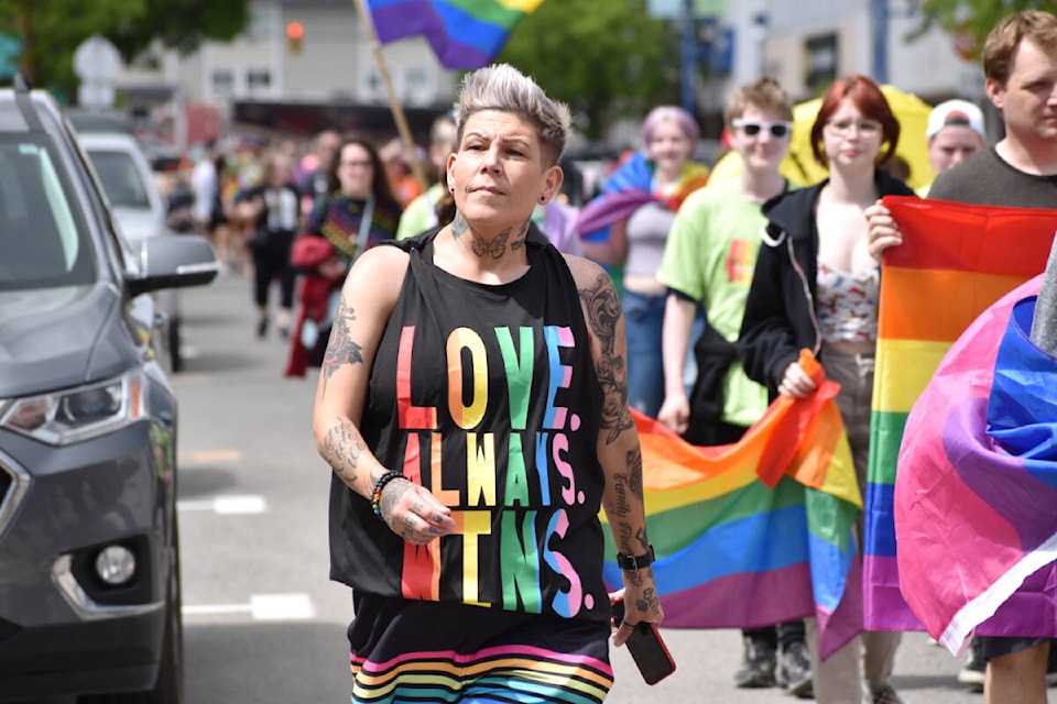 The 2022 Quesnel Pride Parade was held Saturday, June 11. (Rebecca Dyok photo — Quesnel Observer)