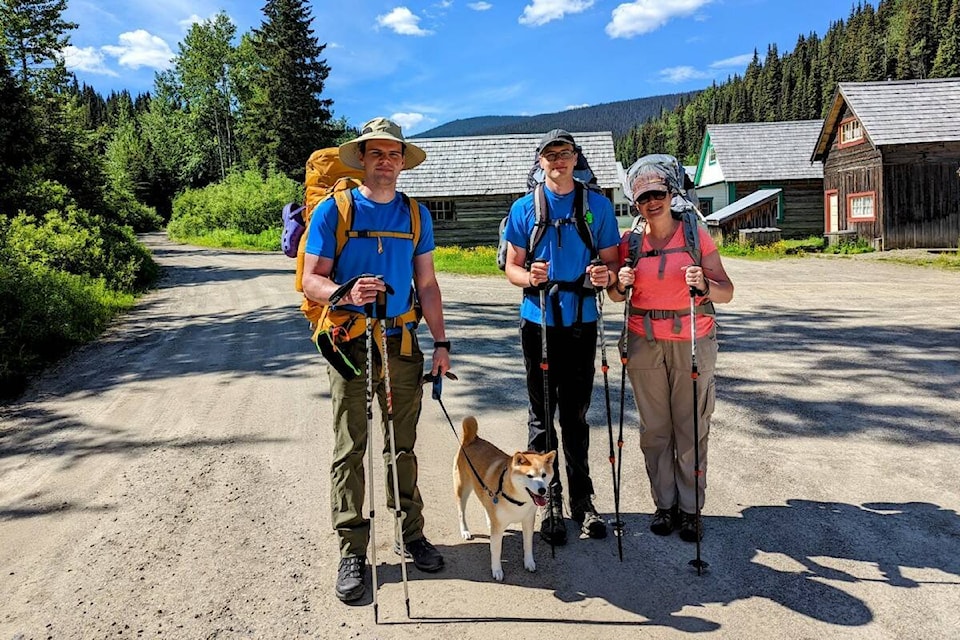 Svetlana, her two sons, Nathan and Daniel and their dog before they started hiking. (Doug Zdanivsky photo)