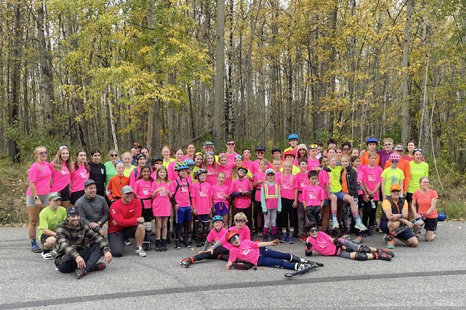 62 cross-country ski athletes from Smithers, Houston, Burns Lake, Vanderhoof, Prince George, Quesnel and Williams Lake participated in the Teck Regional Fall Dryland Camp. (Photo submitted)