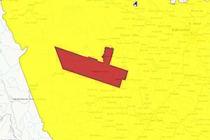 Thunderstorm warning issued in Ponoka County, County of Wetaskiwin