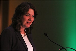 Alberta Premier Danielle Smith's office defends tariff podcast interview