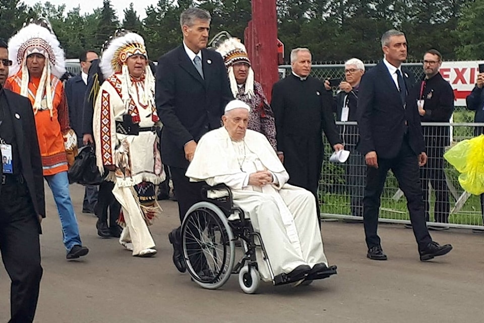 Pope Francis visits Maskwacis on July 25, 2022. (File photo by BLACK PRESS)