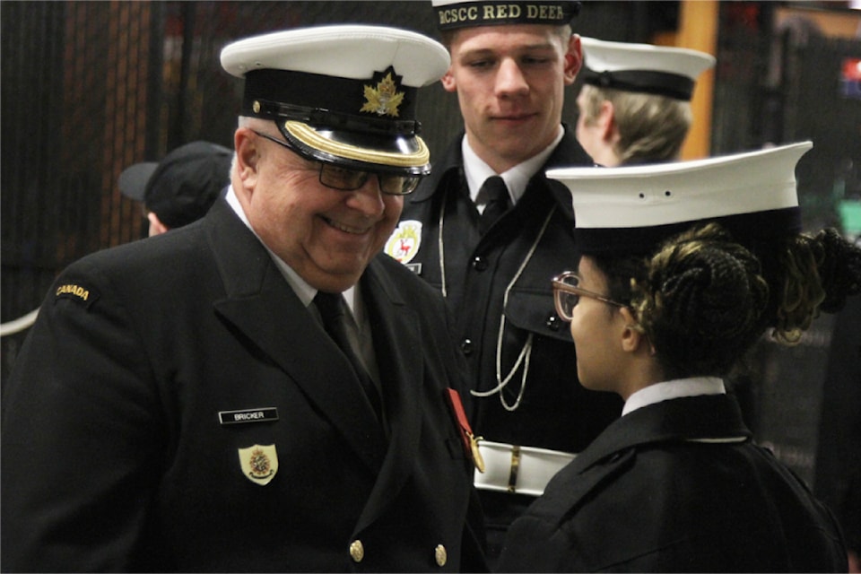 A retirement ceremony was held for Lt. James Bricker at Cormack Armoury in Red Deer on Thursday, Feb. 6. (Photo by Sean McIntosh/Advocate staff)