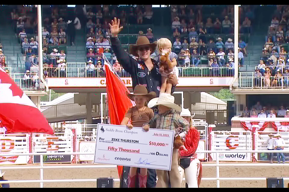 Big Valley's Zeke Thurston won his fourth career Calgary Stampede title on the weekend.