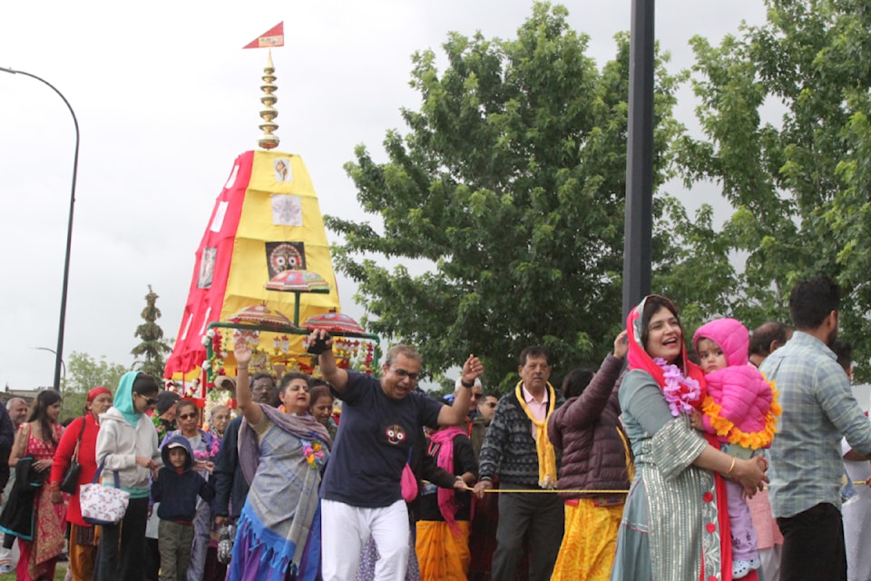 ISKCON Red Deer hosted its third annual Festival of Chariots in the Capstone neighbourhood on Saturday, July 19. (Photo by Sean McIntosh/Advocate staff)