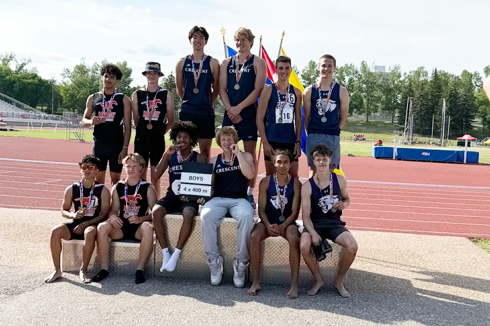 The Notre Dame Cougars captured  silver in the 4x400 metre men's open relay at the ASAA Track and Field Provincials in Calgary over the weekend. 