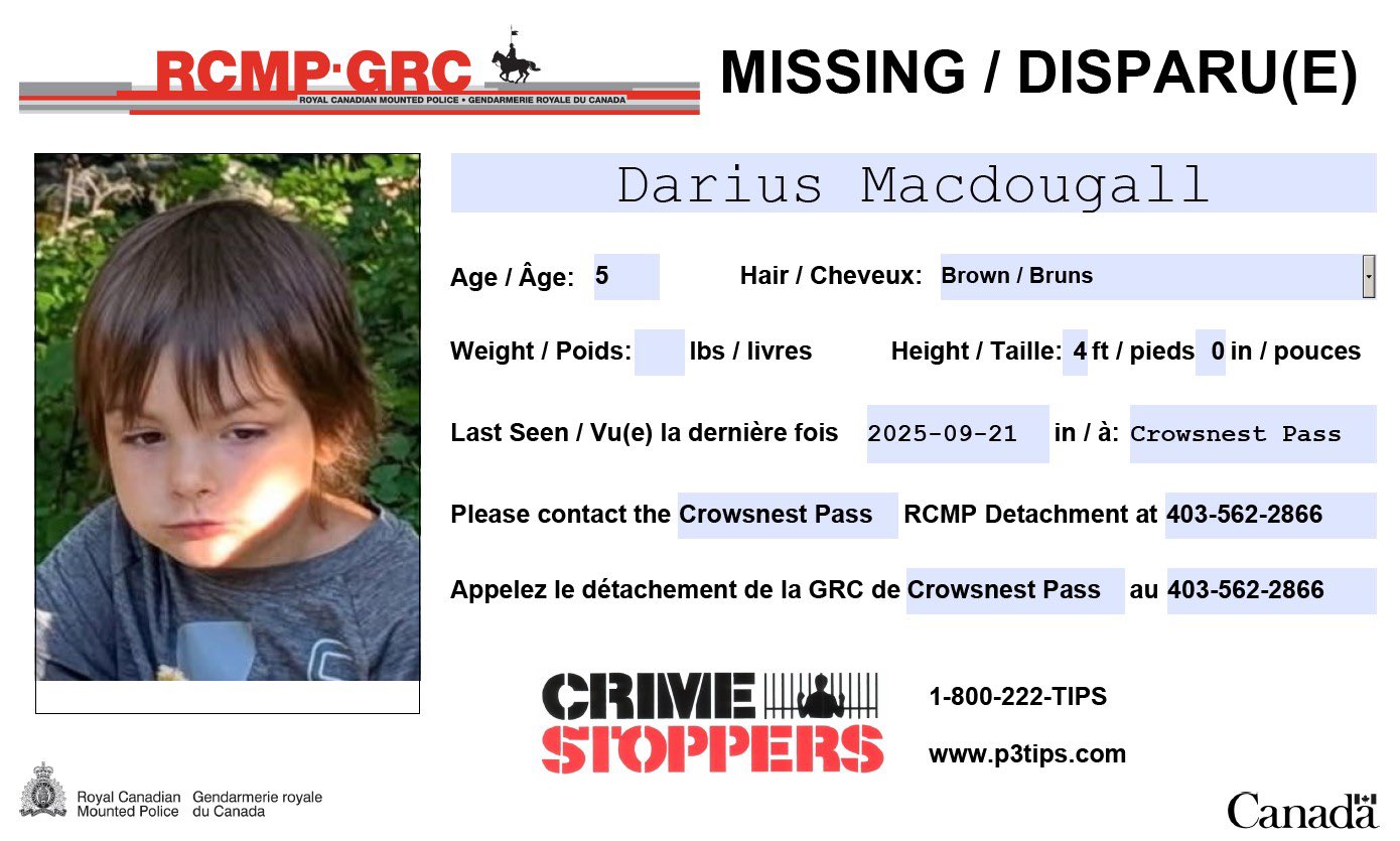 Boy, 6, still missing as search enters day 4 near B.C.-Alberta border