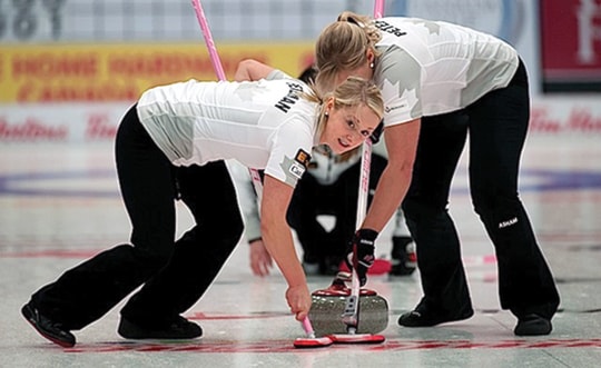 2014 Home Hardware Canada Cup of Curling, Camrose, Jocelyn Peterman, Laine Peters, CCA/michael burns photo