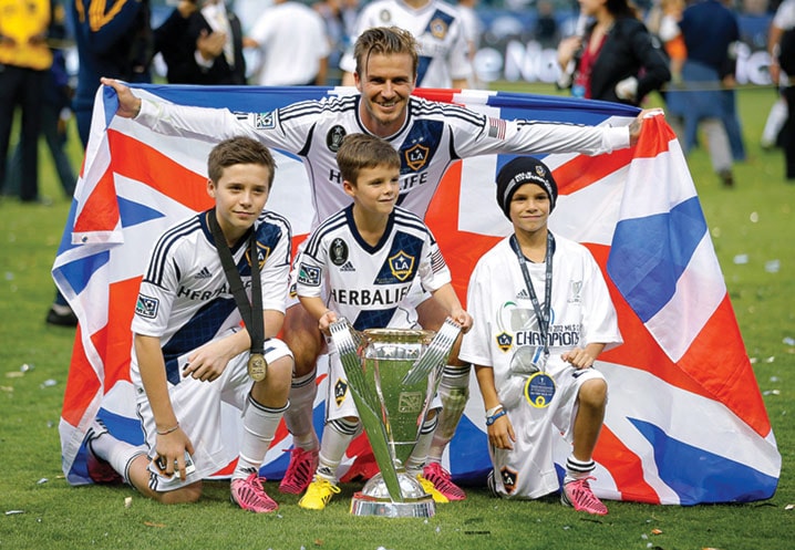 David Beckham, Brookly Beckham, Romeo Beckham, Cruz Beckham