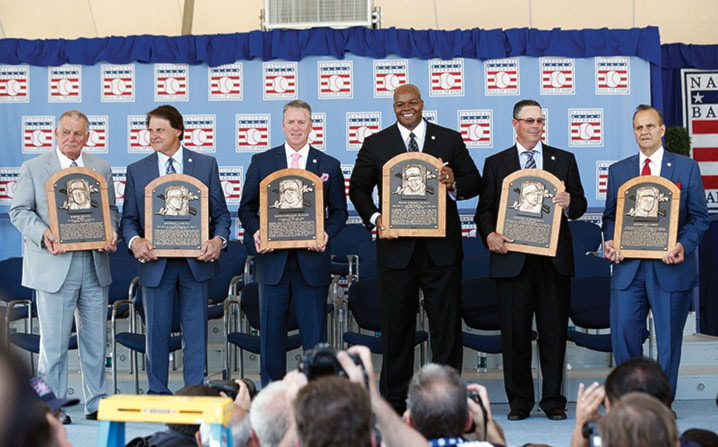 Joe Torre,Bobby Cox,Greg Maddux,Tom Glavine,Frank Thomas,Tony La Russa