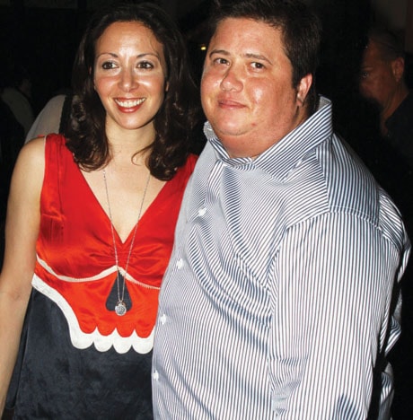Chaz Bono and his girlfriend Jennifer Elia attend his brother Elijah Blue's art ehibition at the Madison Gallery in Mailbu