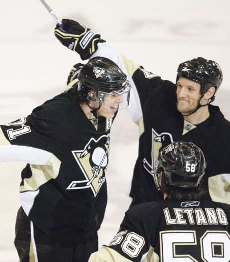 Evgeni Malkin, Kris Letang, Mark Eaton