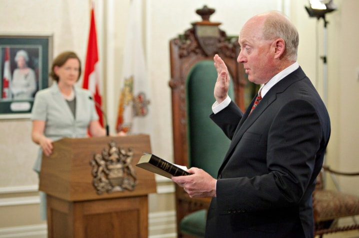 Alberta Premier Alison Redford, Minister of Energy Ken Hughes.
