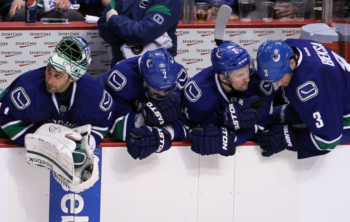 Roberto Luongo Kevin Bieska Dan Hamhuis Keith Ballard