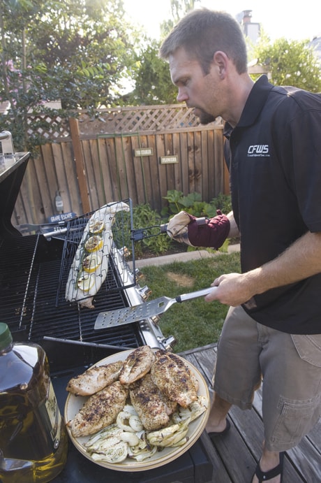 Rick Larson of CrossFit West Sacramento prepares a paleo meal.