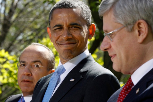 Barack Obama, Felipe Calderon, Stephen Harper