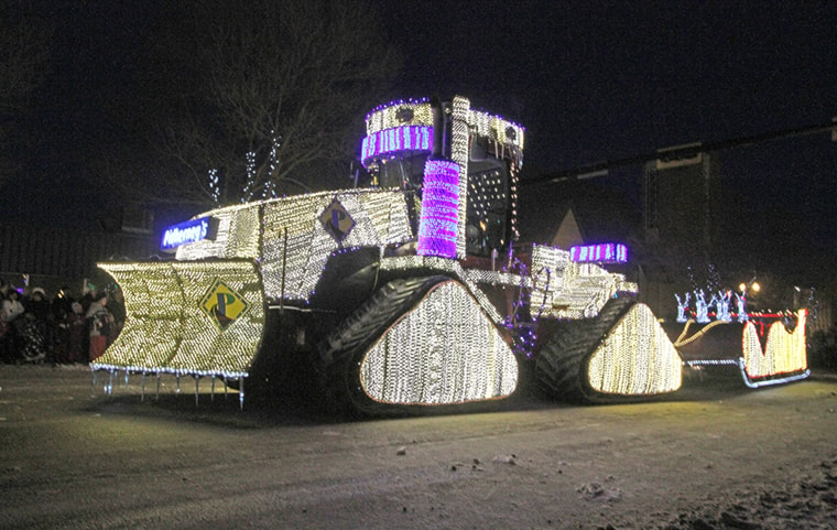 PIDHERNEY’S decorated tractor during the Red Deer Santa Claus Parade