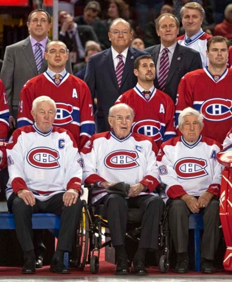 Jean Beliveau Emile Bouchard Elmer Lach Andrei Markov Brian Ginota Jaroslav Spacek Jacques Martin Scotty Bowman Jean Perron