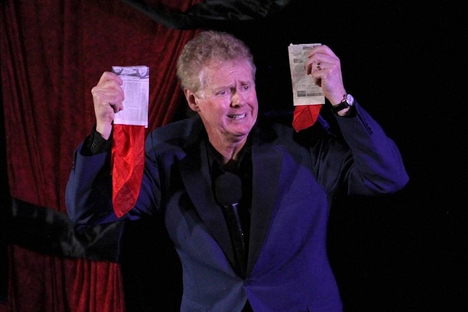 Magician John Kaplan performs in front of dozens Saturday afternoon at the Pidherney Centre in Red Deer. Kaplan performed Friday night and Saturday afternoon. He will also perform Saturday night from 6-8 p.m. and Sunday afternoon from 1-3 p.m. The performances are raising money for the Red Deer Kinette Club. (Photo by SEAN MCINTOSH/Advocate staff)
