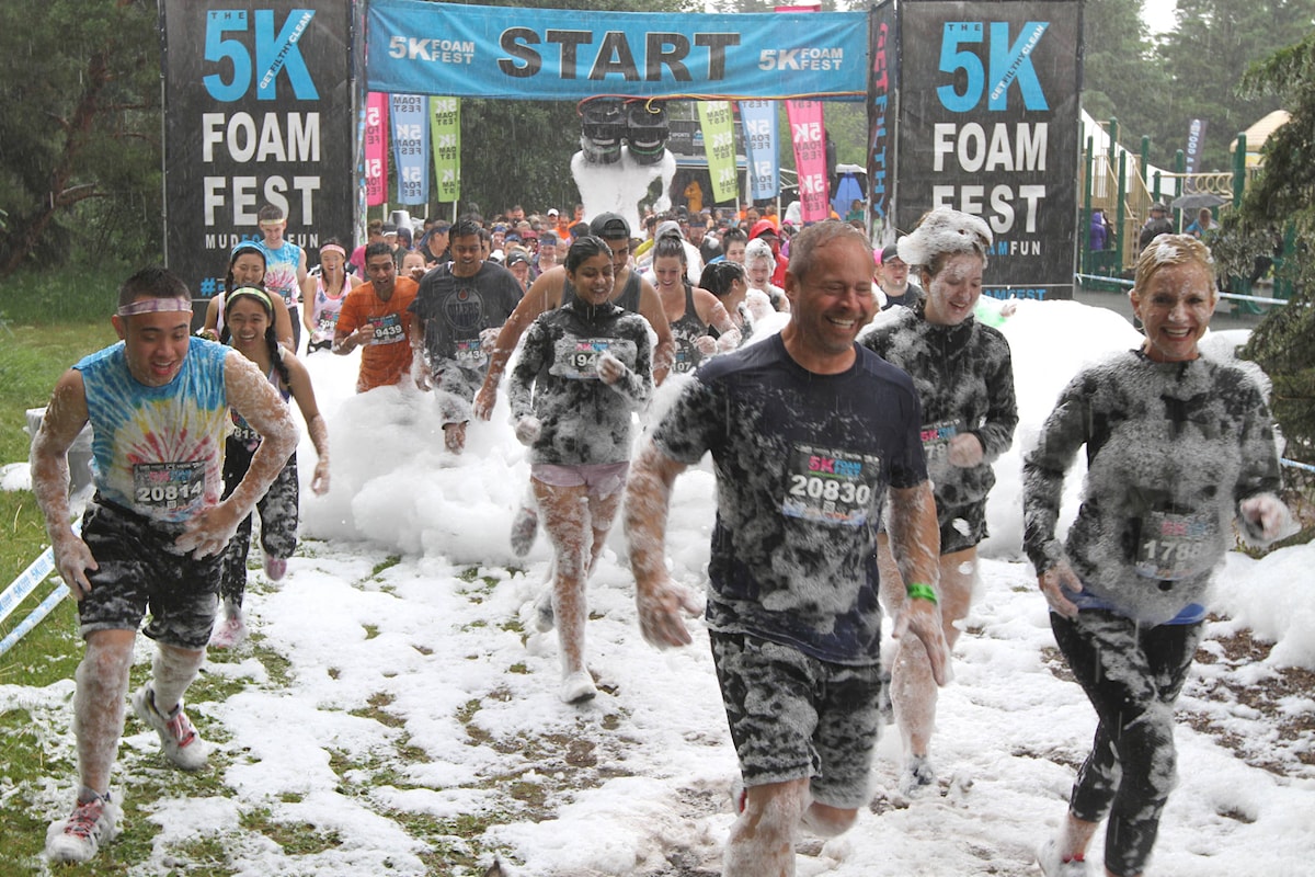 WATCH Trekking through the foam in Red Deer Red Deer Advocate