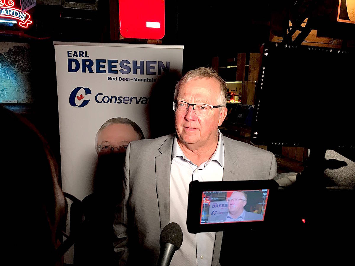 WATCH Conservative incumbent Earl Dreeshen was swept to victory in Red