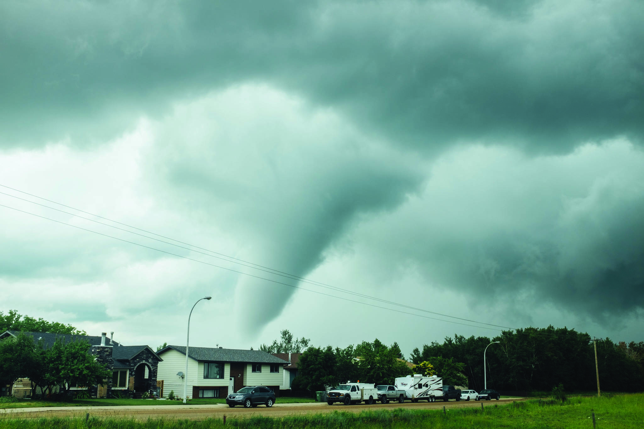Conditions favourable for funnel clouds in Red Deer, central Alberta