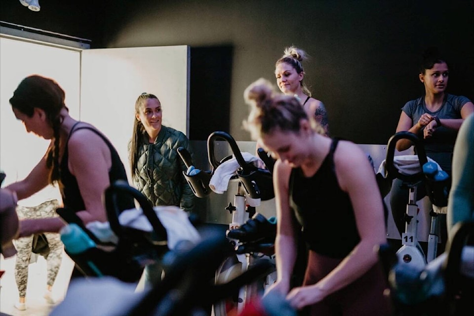 Spin class downtown shop