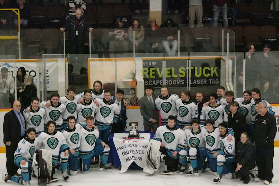 The Revelstoke Grizzlies win the KIJHL Okanagan Conference Finals at the Revelstoke Forum against the 100 Mile House Wranglers on Friday, April 4.