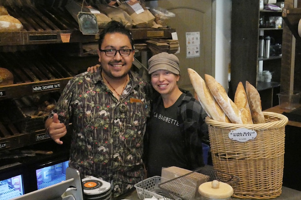 Carlos "Charly" Mazzoco Espinosa, left, and La Baguette's Sonia Ratté in the café's bakery on Friday, Aug. 22.