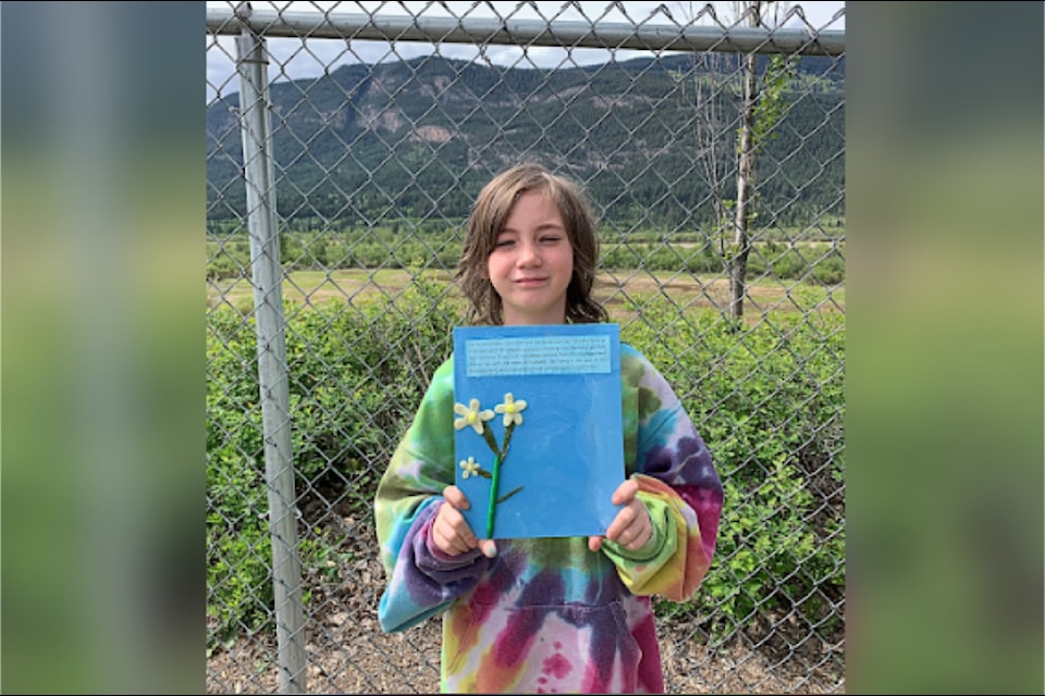 Ethan Oaks of Edgewater Elementary School with his winning Traditional Knowledge & Medicine Contest submission.